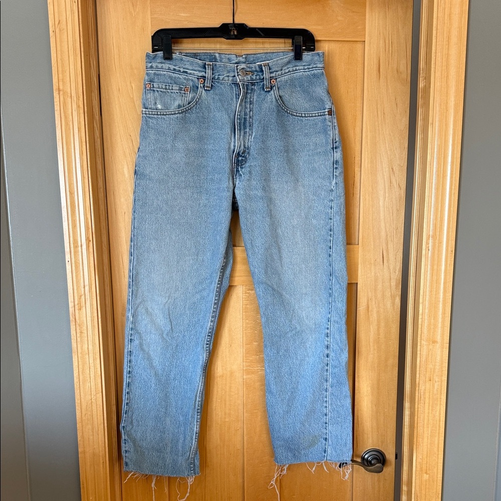 Levi's 505 Light Blue Straight Leg Women's cropped Jeans